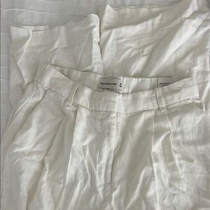 Abercrombie & Fitch White Linen Pants